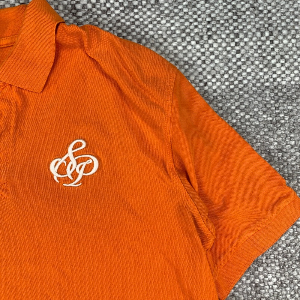 Southpole Polo Shirt Men XL Orange Short Sleeve Embroidered Logo Y2K Streetwear